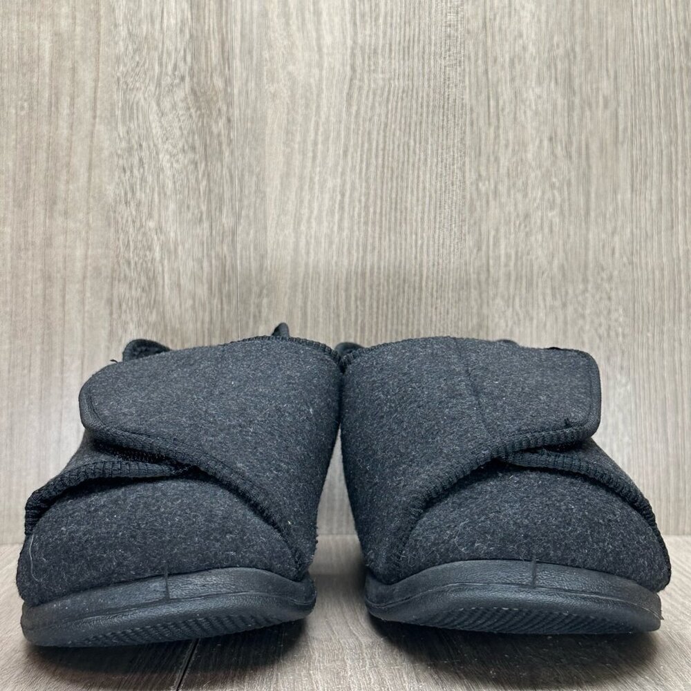 Lesvago Shoes Mens Size 10 Diabetic Slipper Adjustable Slip On Comfort Black - Picture 3 of 12